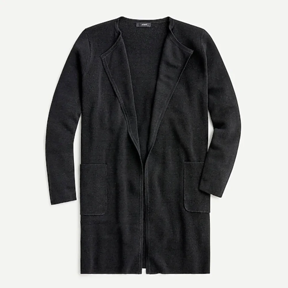 J. Crew Juliette Collarless Merino Wool Blend Cardigan Sweater - Picture 3 of 12